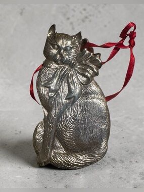 Vintage Ornament Gorham Cat Silverplate